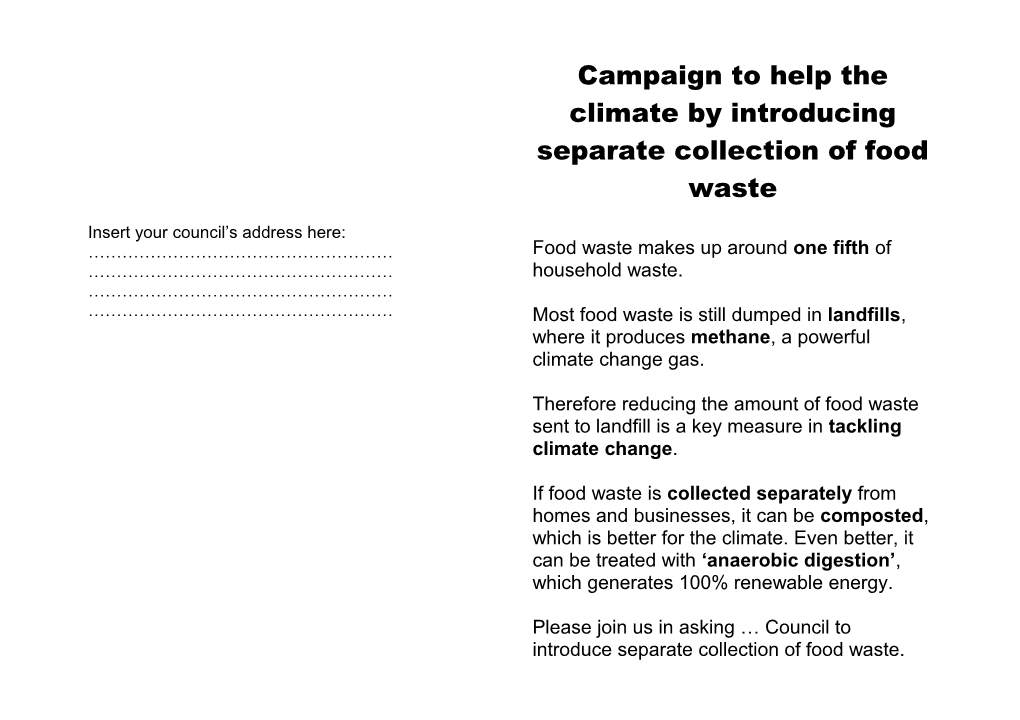 Food Waste Leaflet