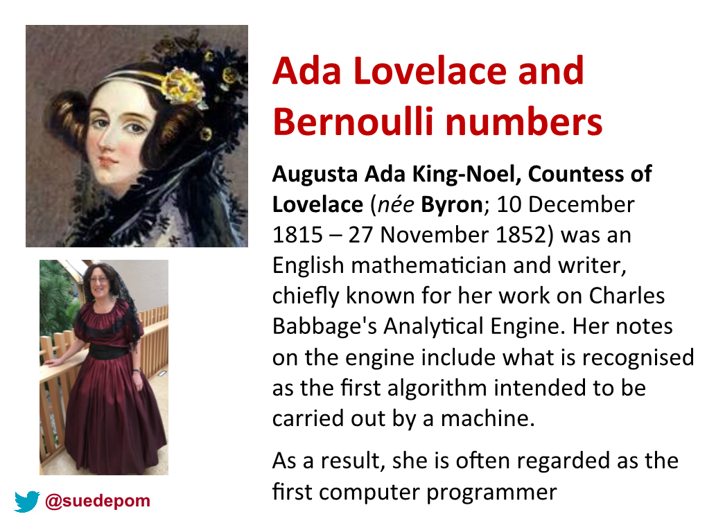 Ada Lovelace and Bernoulli Numbers