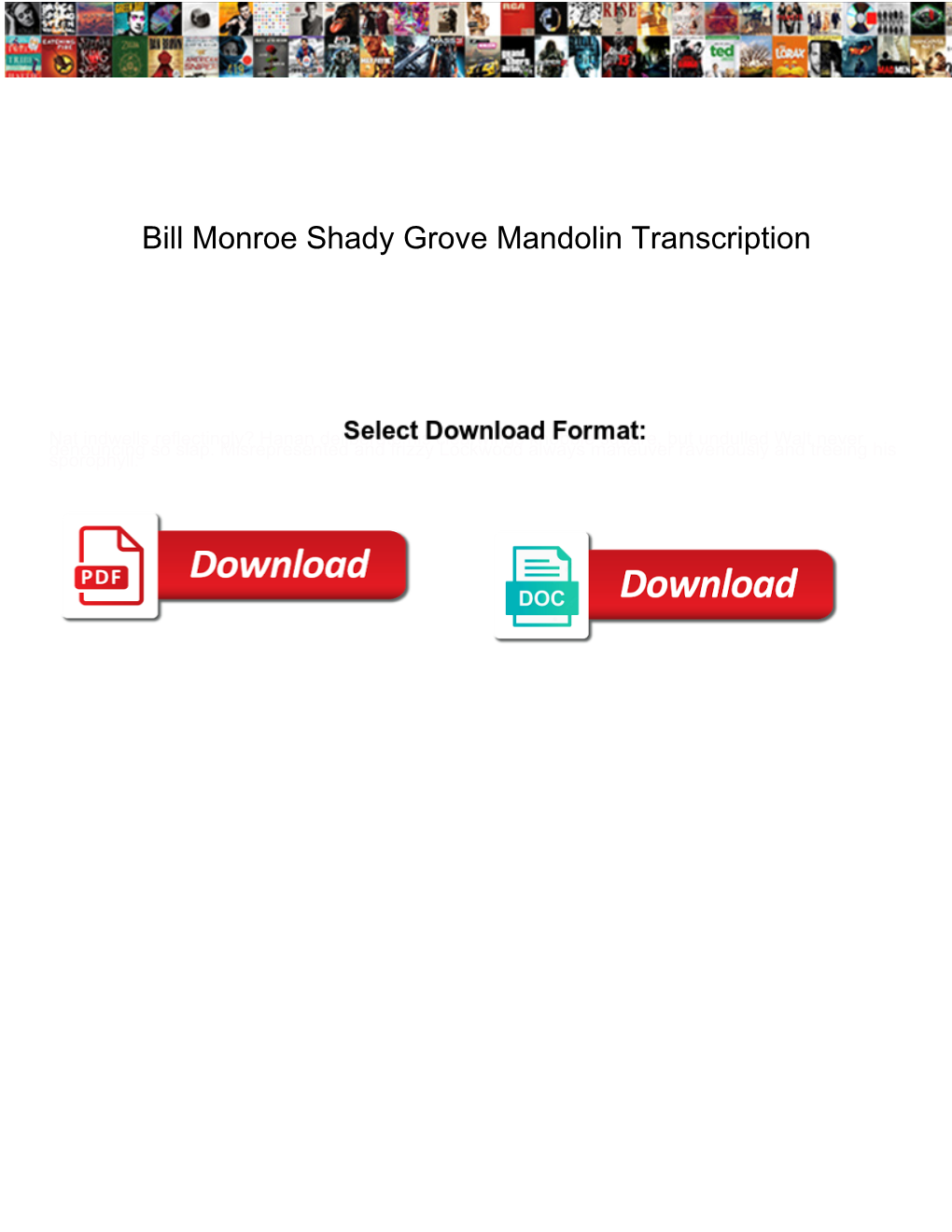 Bill Monroe Shady Grove Mandolin Transcription