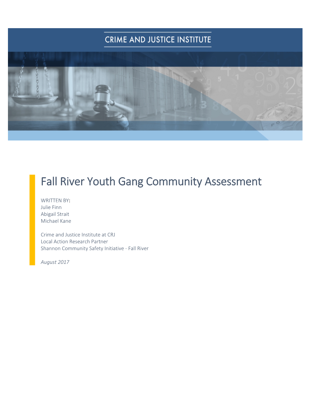 Fall River Youth Gang Community Assessment