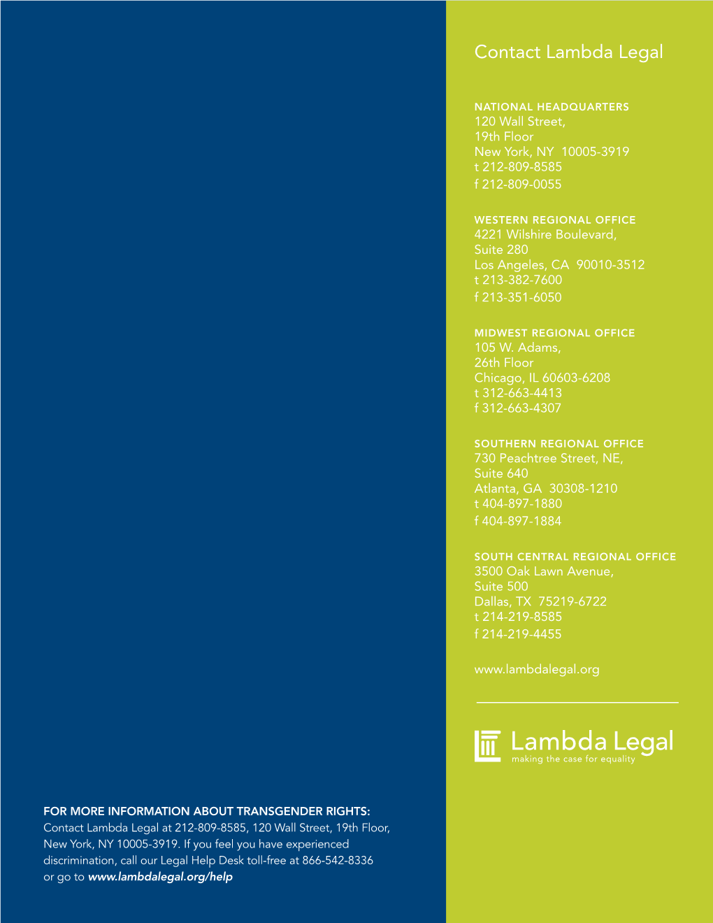 Downloaded for Free At: Lambdalegal.Org/Publications/Toolkits