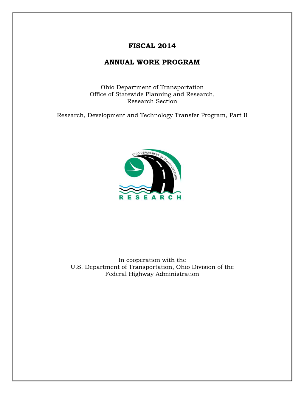 Fiscal 2014 Annual Work Program