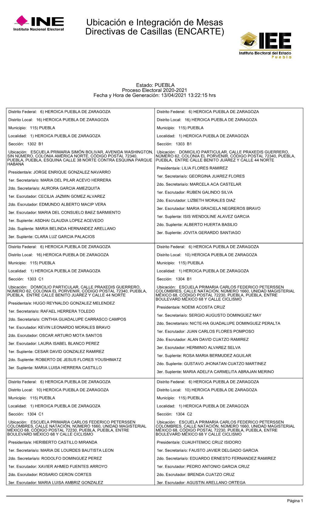 Ubicación E Integración De Mesas Directivas De Casillas (ENCARTE)