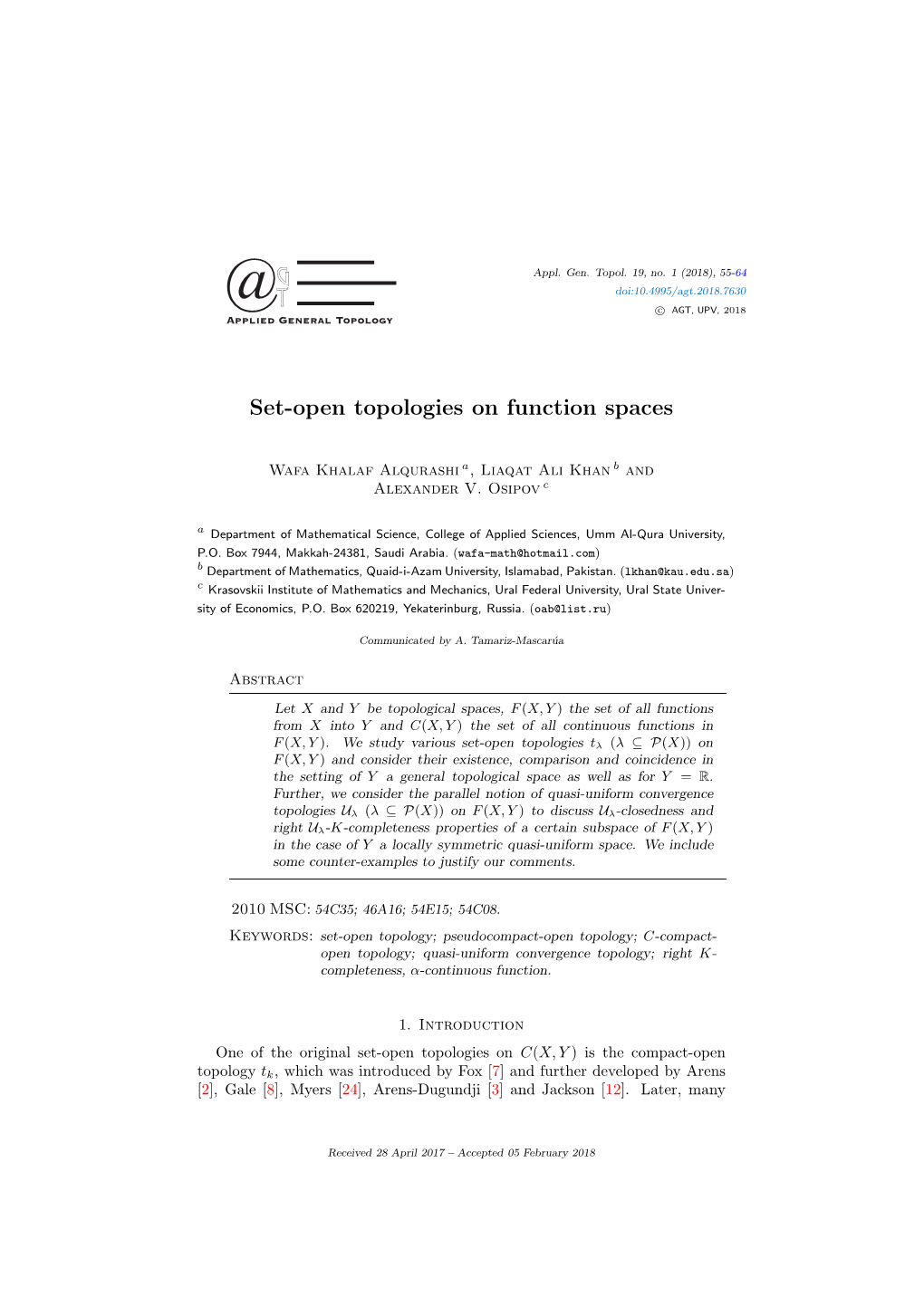 Set-Open Topologies on Function Spaces