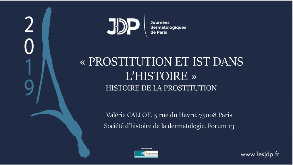 Prostitution Et IST Dans L'histoire