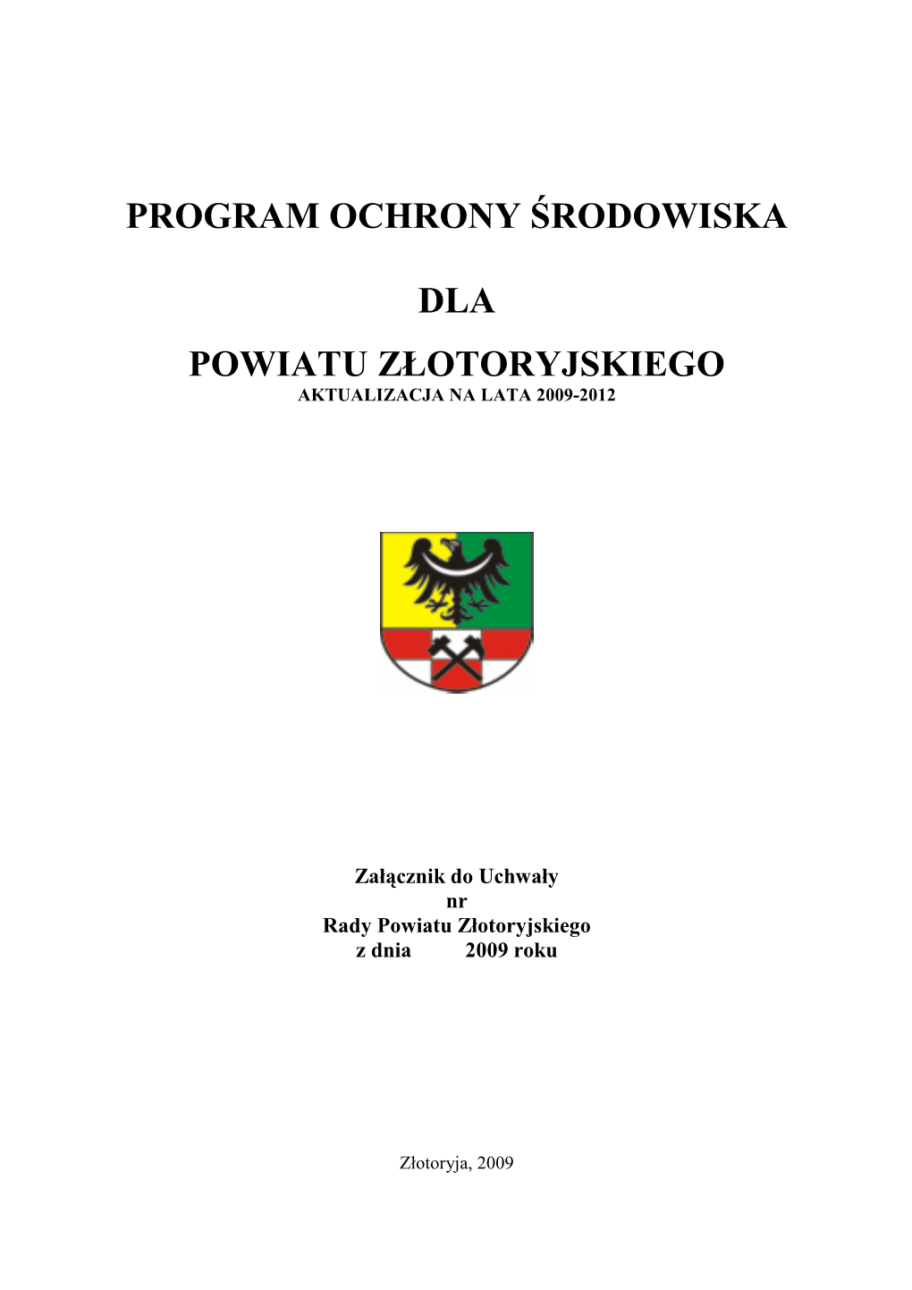 Program Ochrony Środowiska Dla Powiatu Złotoryjskiego-Aktualizacja