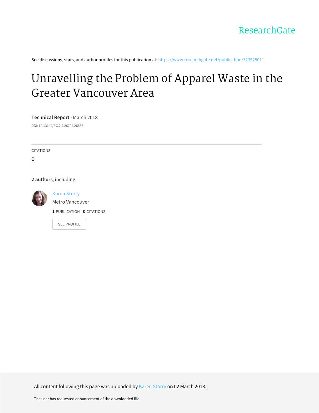 Unravelling the Problem of Apparel Waste in the Greater Vancouver Area