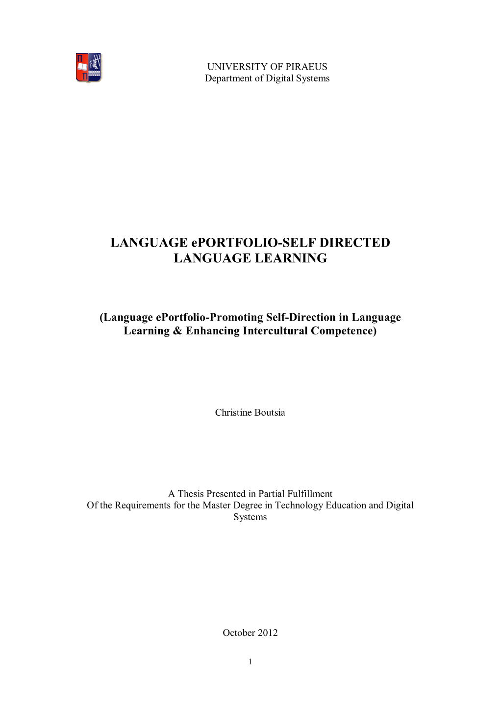LANGUAGE Eportfolio-SELF DIRECTED LANGUAGE LEARNING