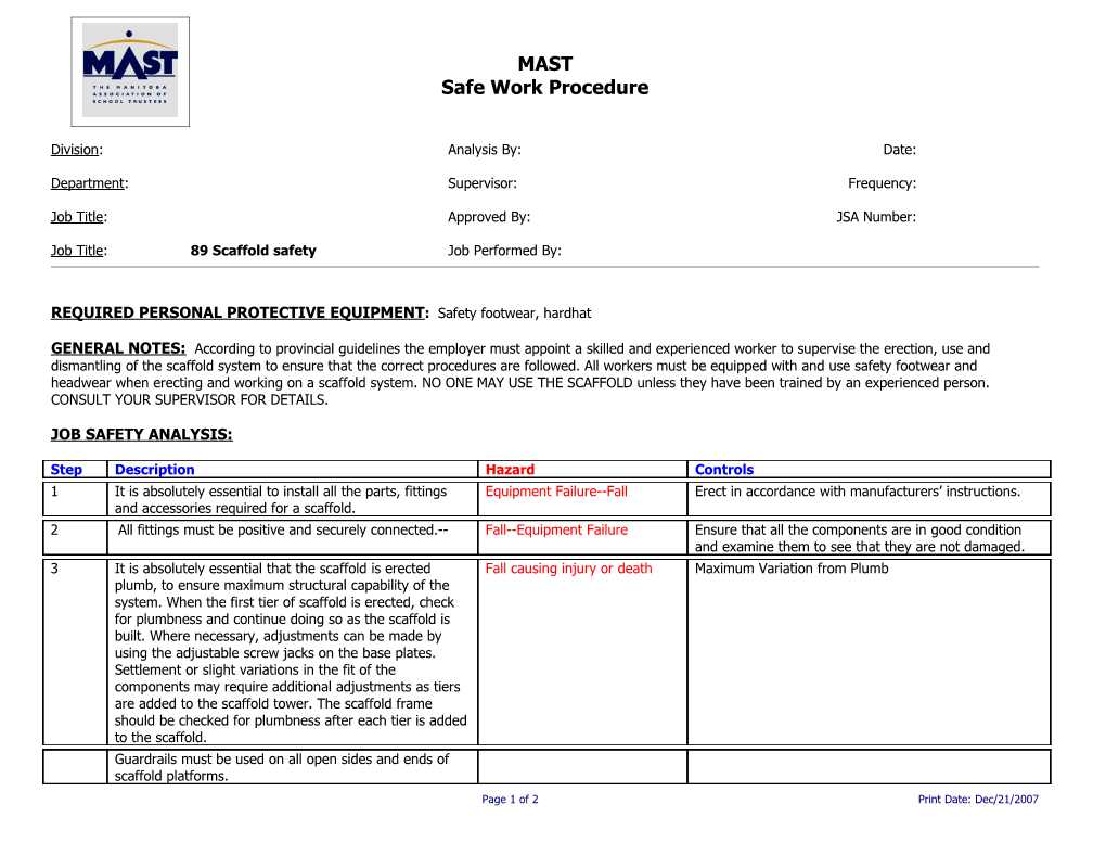 Job Safety Analysis s7