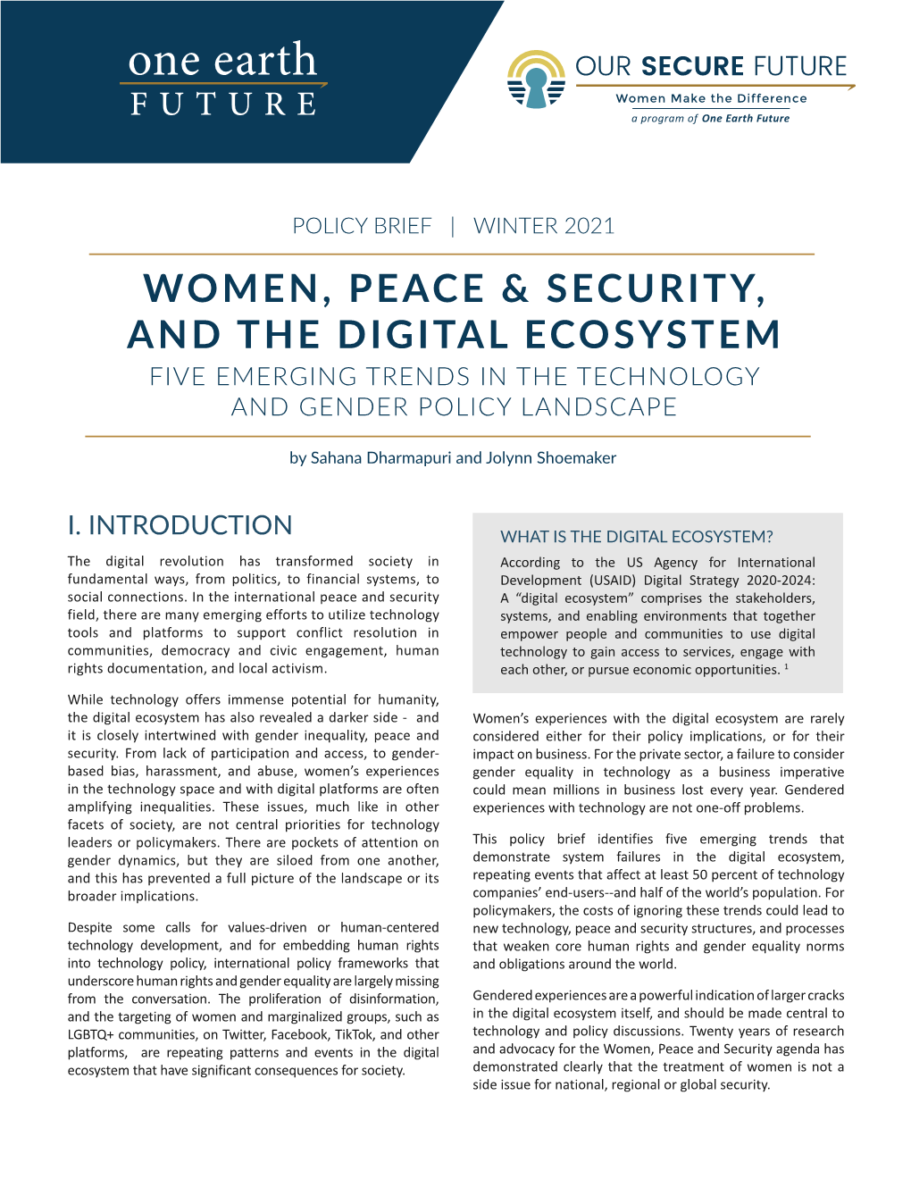 Women, Peace & Security, and the Digital Ecosystem