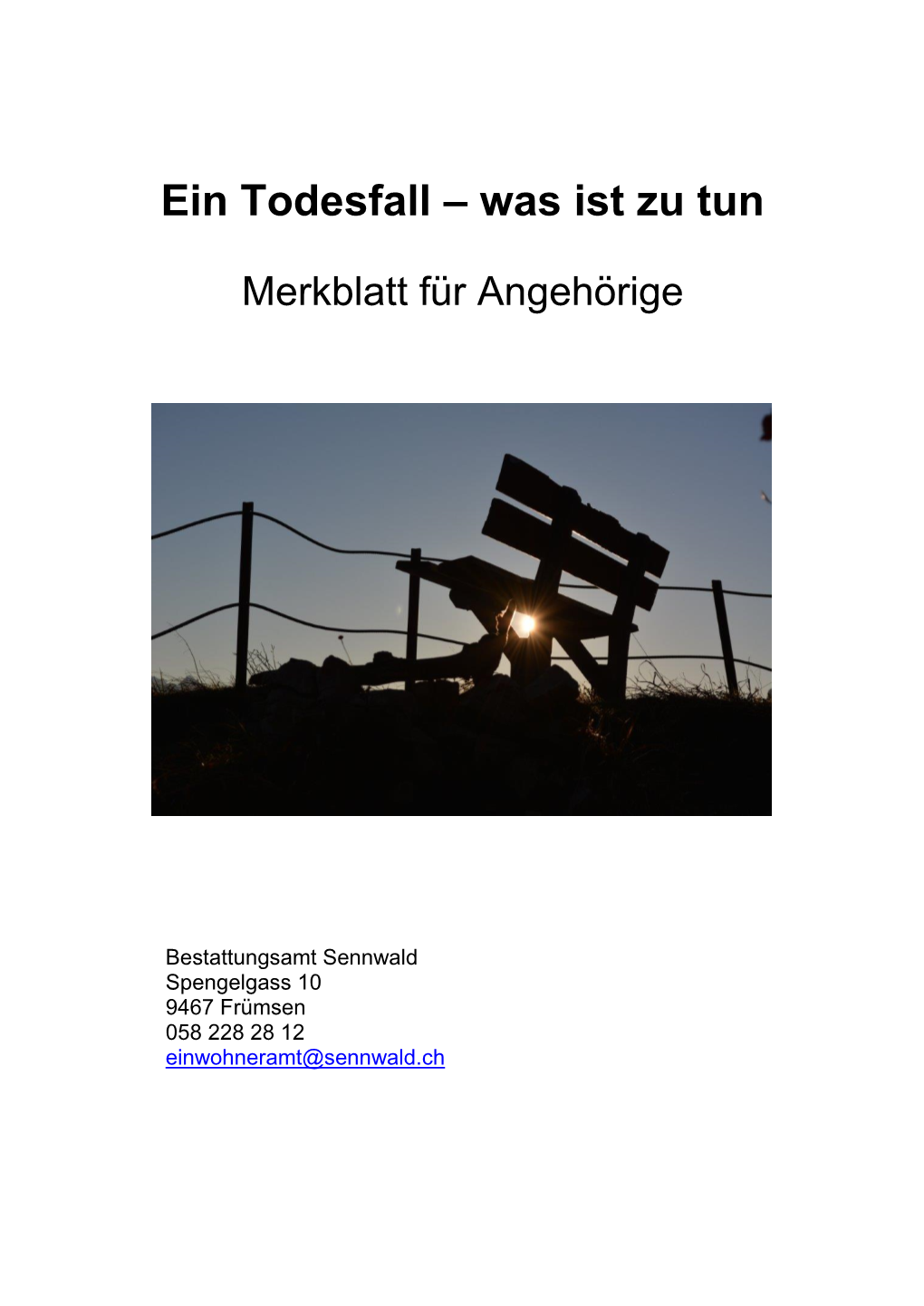 Todesfall Merkblatt