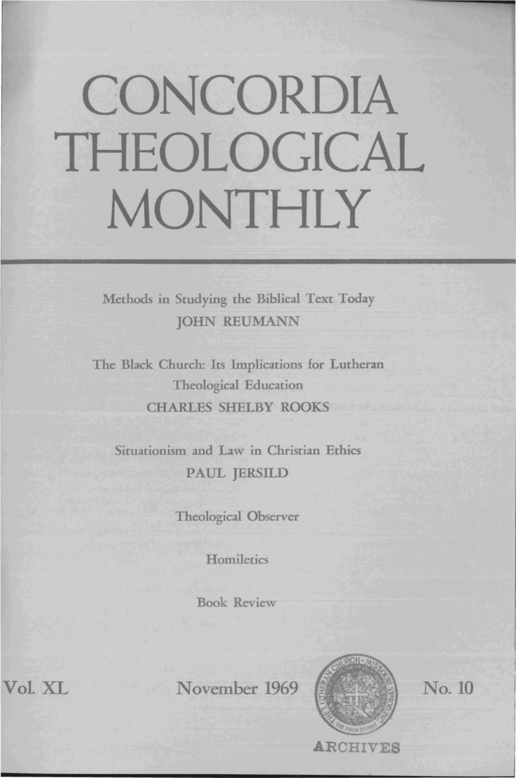 Concordia Theological Monthly