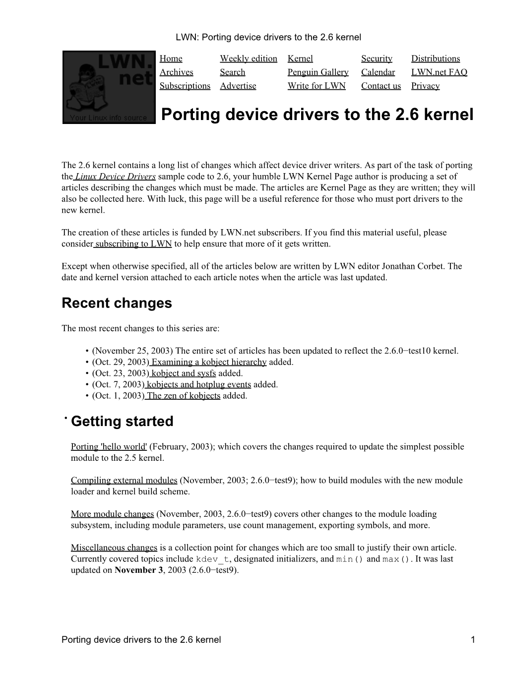 LWN: Porting Device Drivers to the 2.6 Kernel