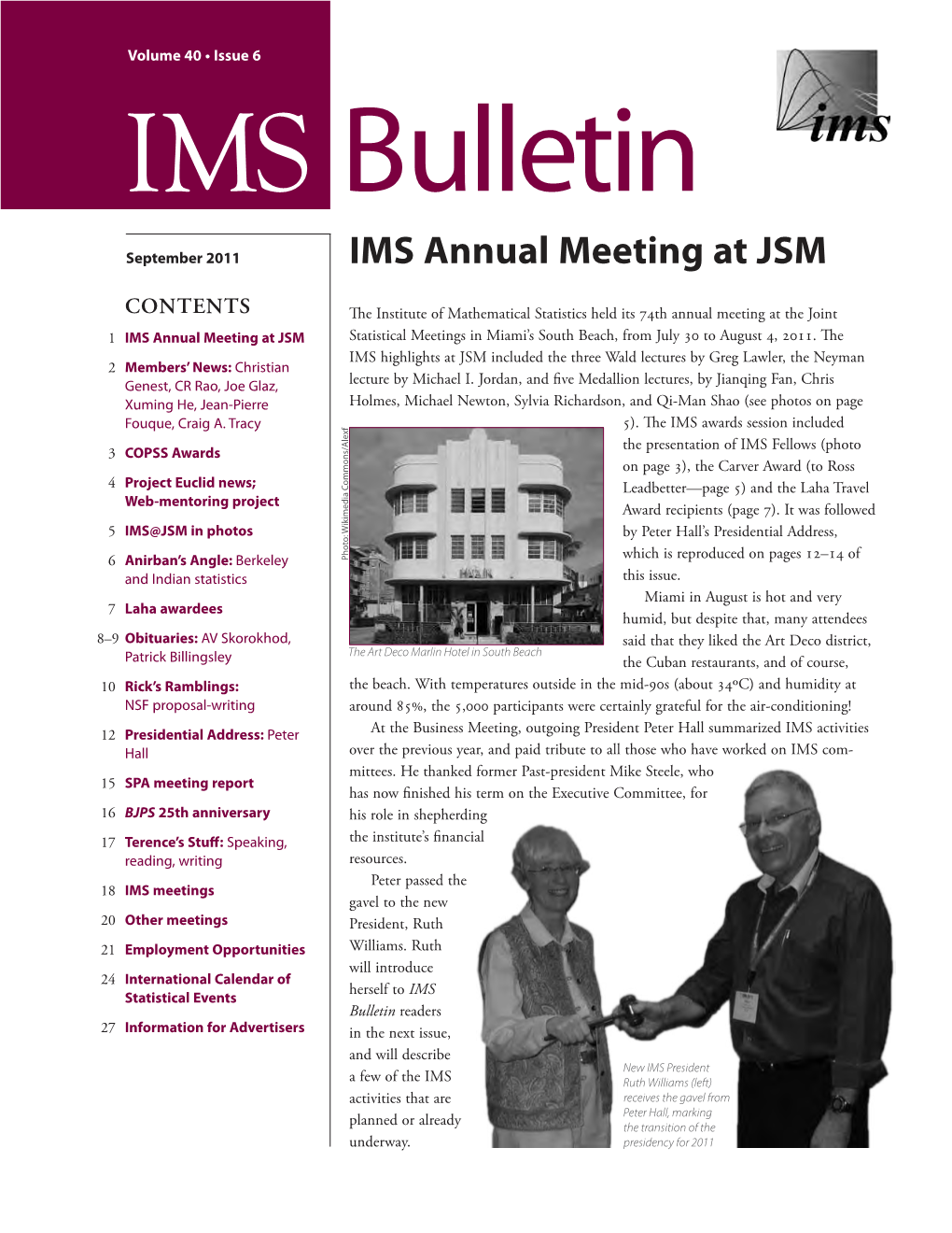 IMS Annual Meeting at JSM