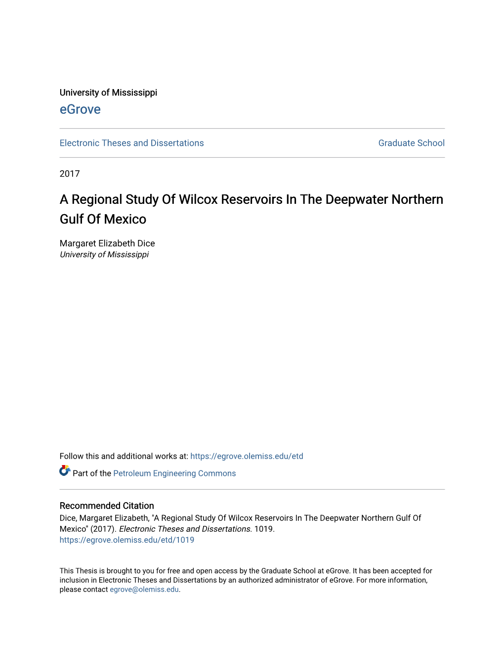 A Regional Study of Wilcox Reservoirs in the Deepwater Northern Gulf of Mexico