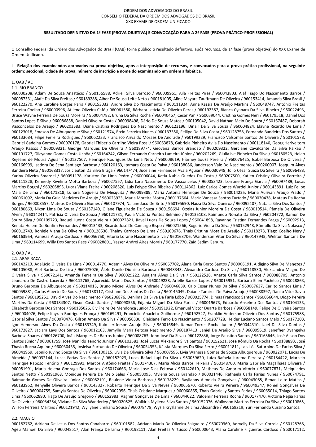 Ordem Dos Advogados Do Brasil Conselho Federal Da Ordem Dos Advogados Do Brasil Xxx Exame De Ordem Unificado