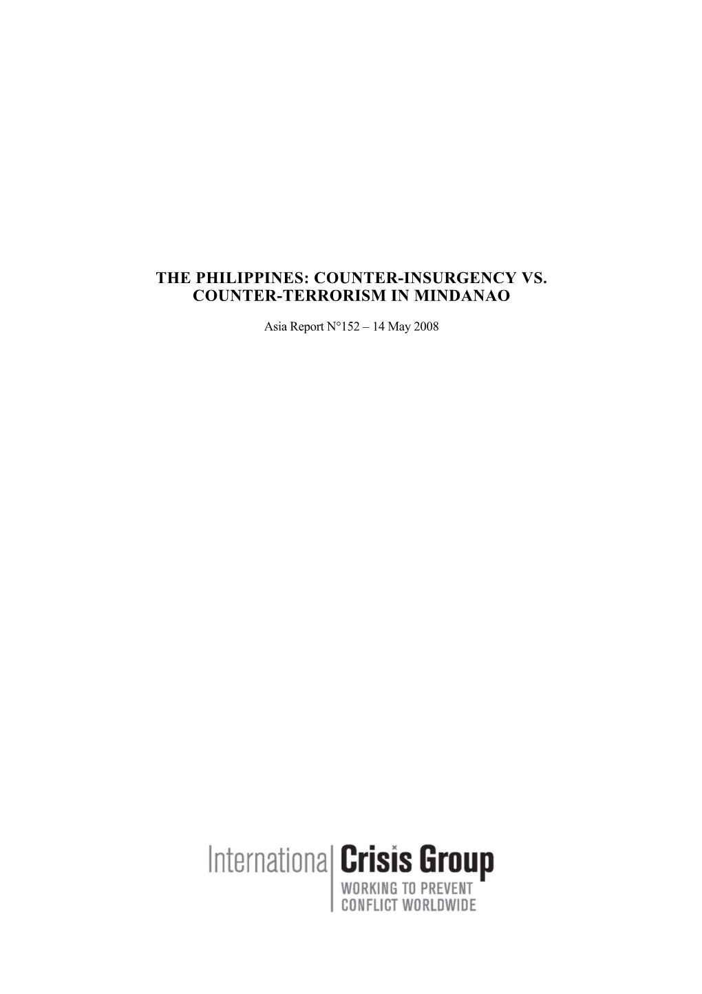 The Philippines: Counter-Insurgency Vs