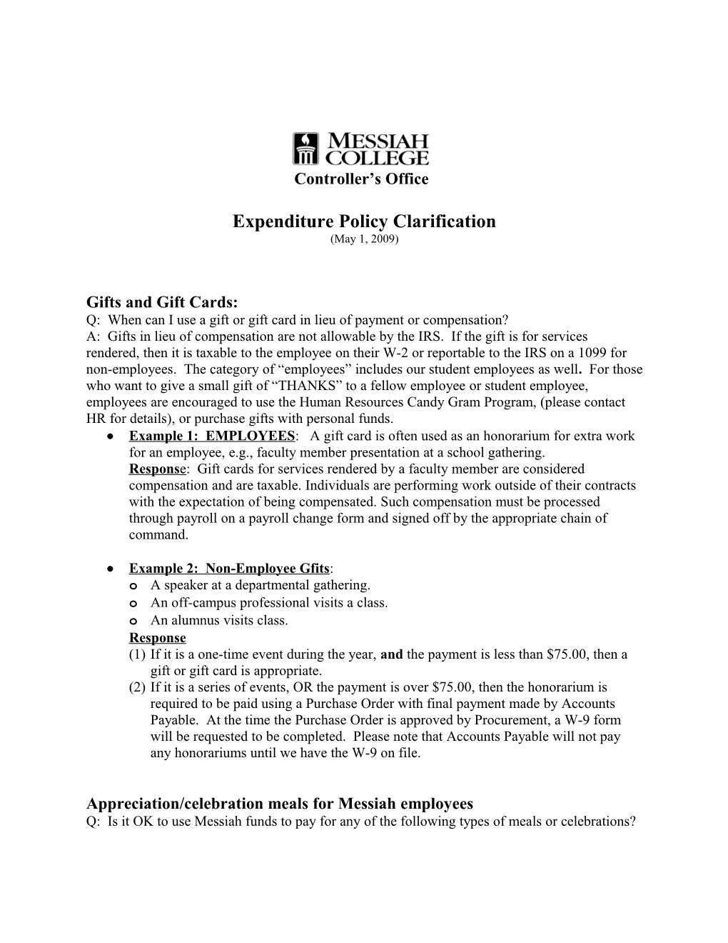 Expenditure Policy Case Studies