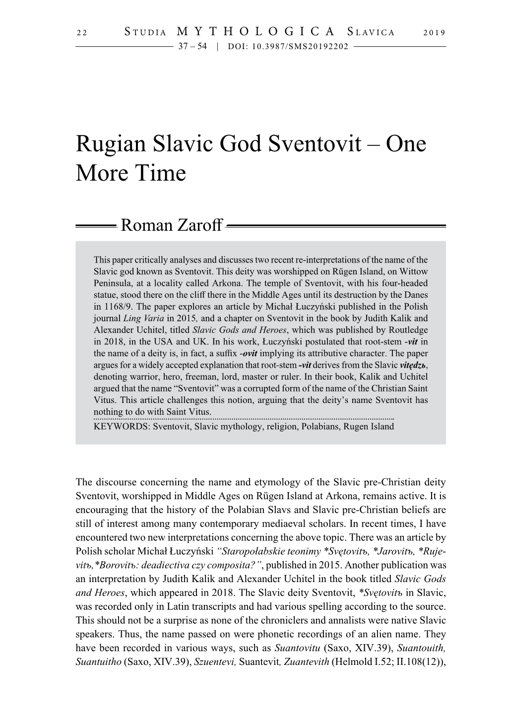 Rugian Slavic God Sventovit – One More Time