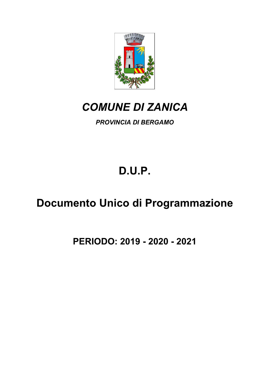 COMUNE DI ZANICA D.U.P. Documento Unico Di