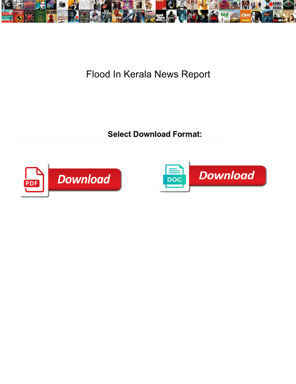 Flood in Kerala News Report