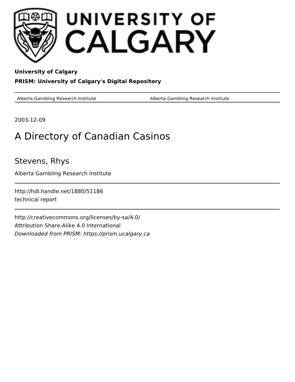 A Directory of Canadian Casinos