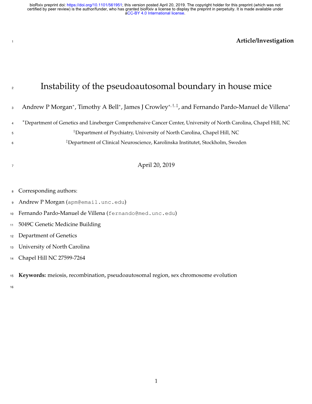 Instability of the Pseudoautosomal Boundary in House Mice