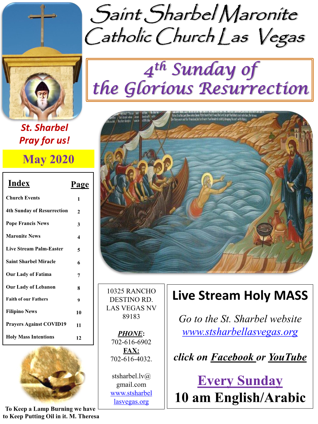 Saint Sharbel Maronite Catholic Church Las Vegas 4Th Sunday of the Glorious Resurrection