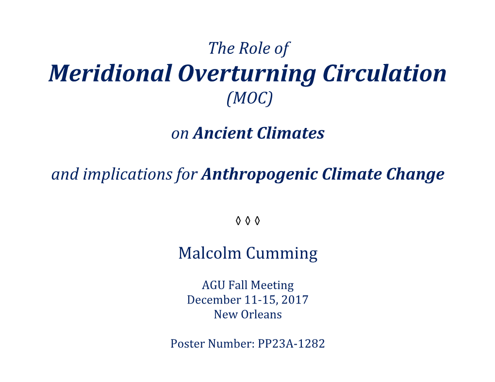 Meridional Overturning Circulation (MOC)