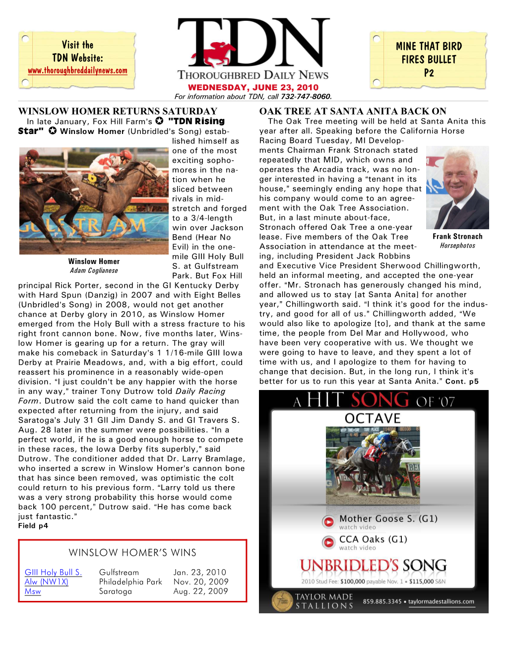 Visit the TDN Website: MINE THAT BIRD FIRES BULLET P2