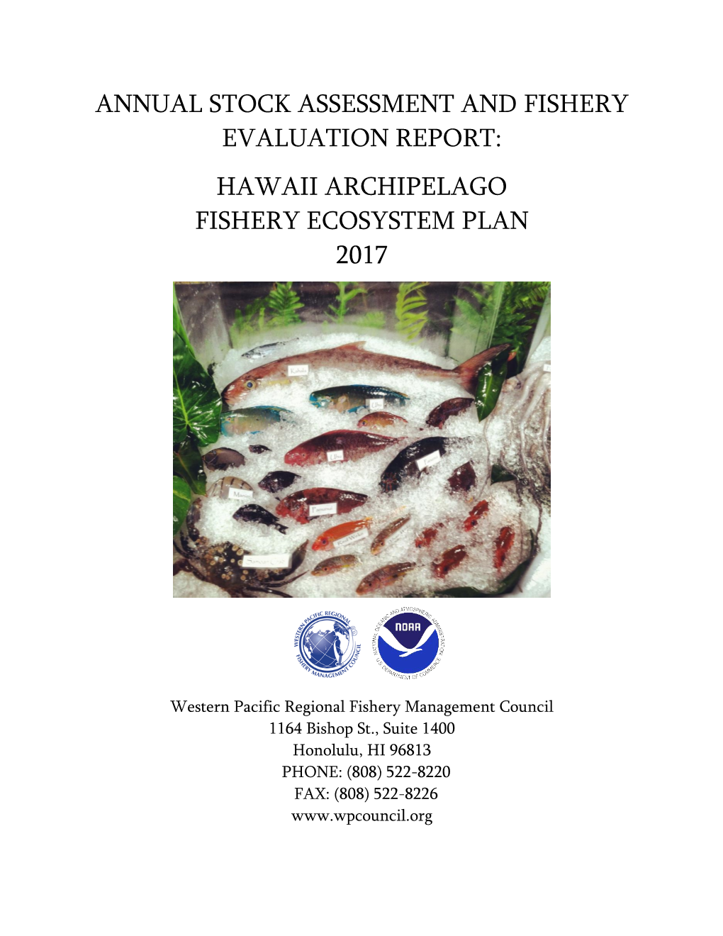 Hawaii Archipelago Fishery Ecosystem Plan 2017