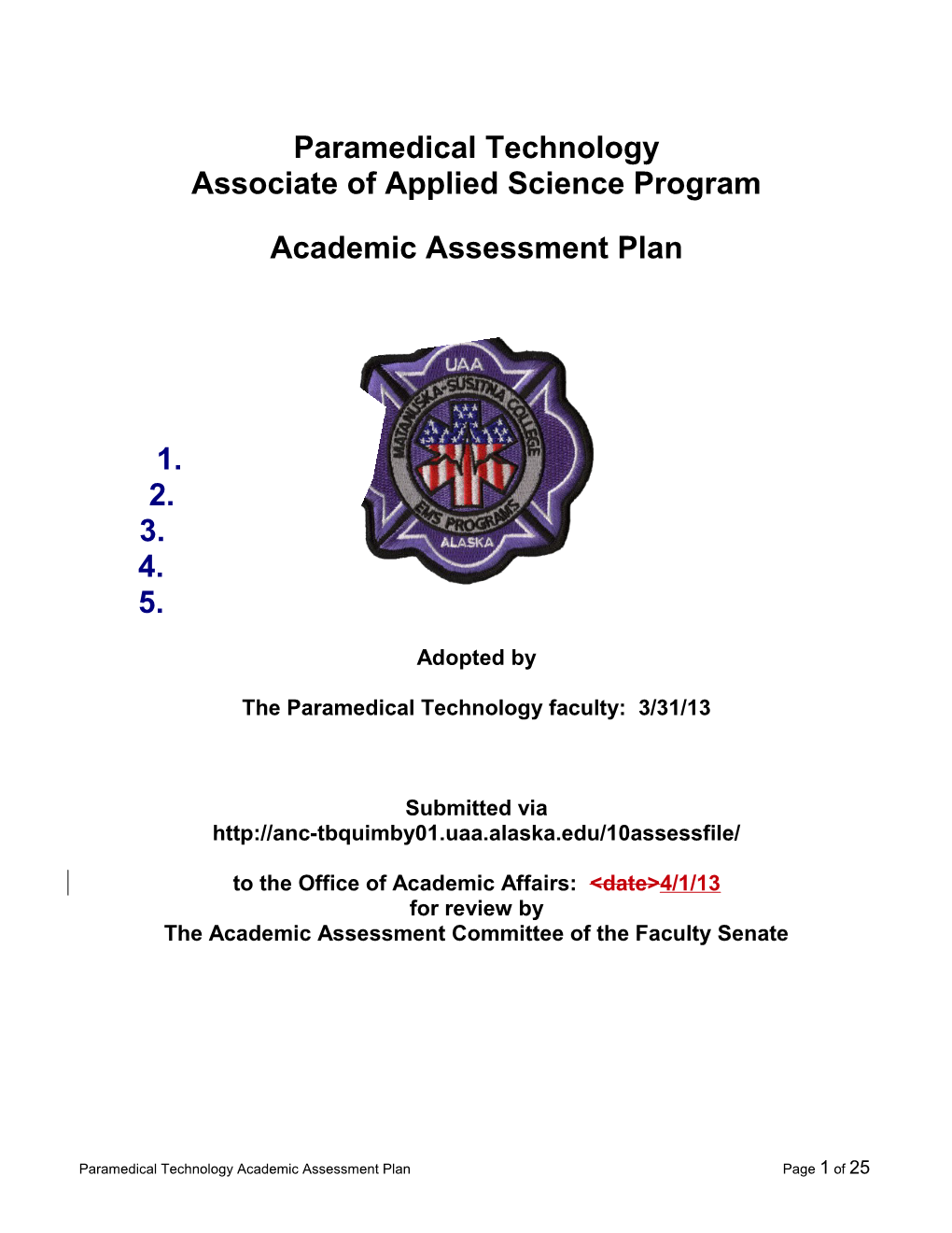 Assessment Plan For