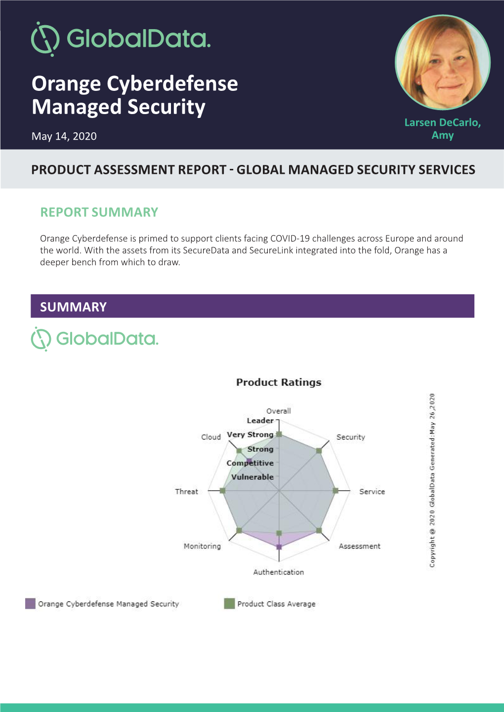 Orange Cyberdefense Managed Security Larsen Decarlo, May 14, 2020 Amy