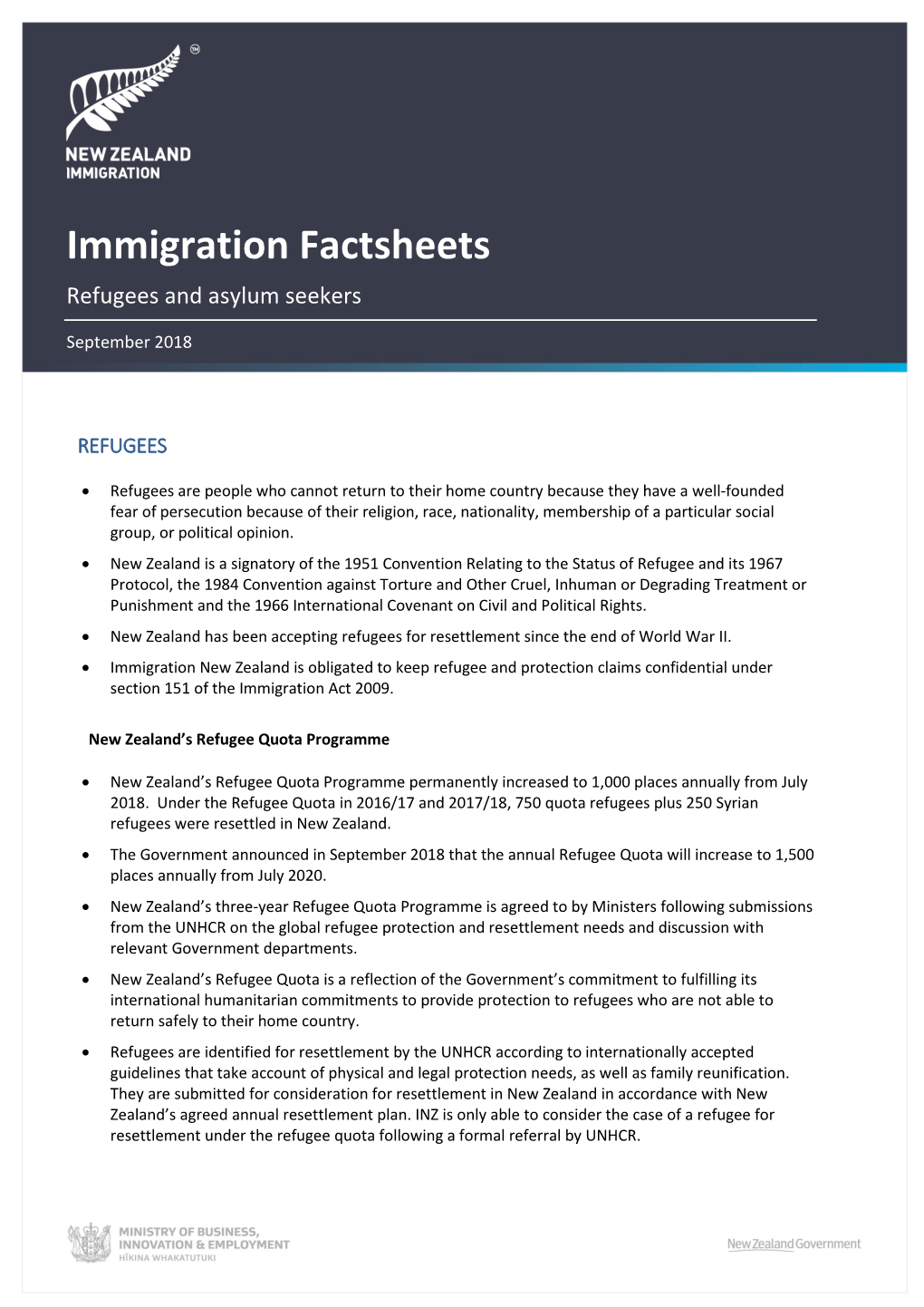 Immigration Media Factsheet: Refugees and Asylum Seekers
