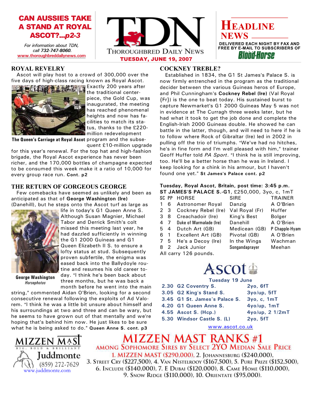 HEADLINE NEWS • 6/19/07 • PAGE 2 of 7