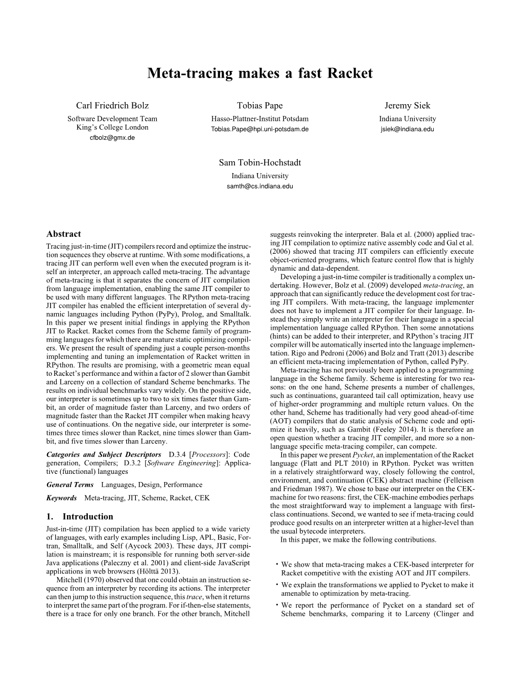 Meta-Tracing Makes a Fast Racket