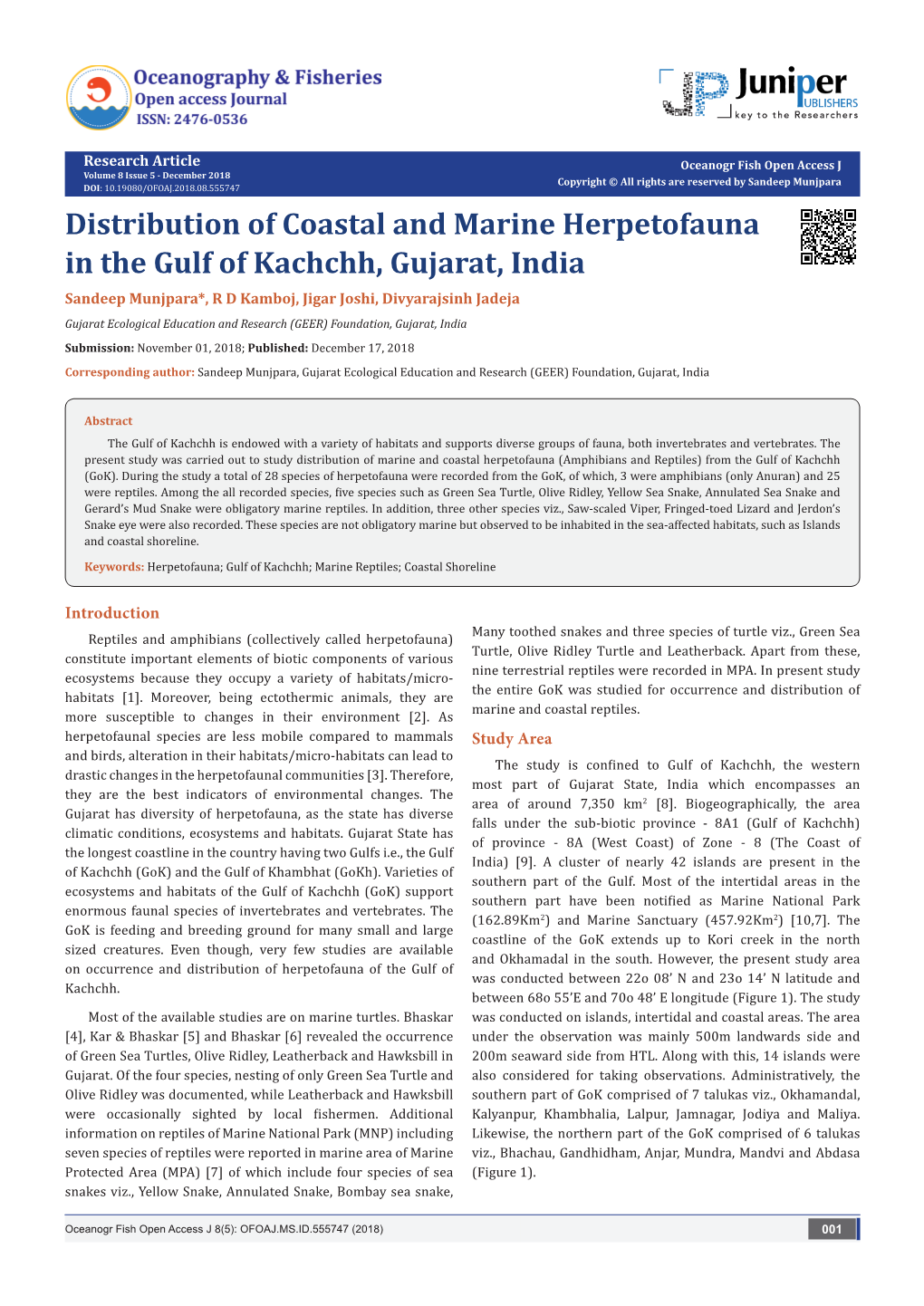 Distribution of Coastal and Marine Herpetofauna in the Gulf Of