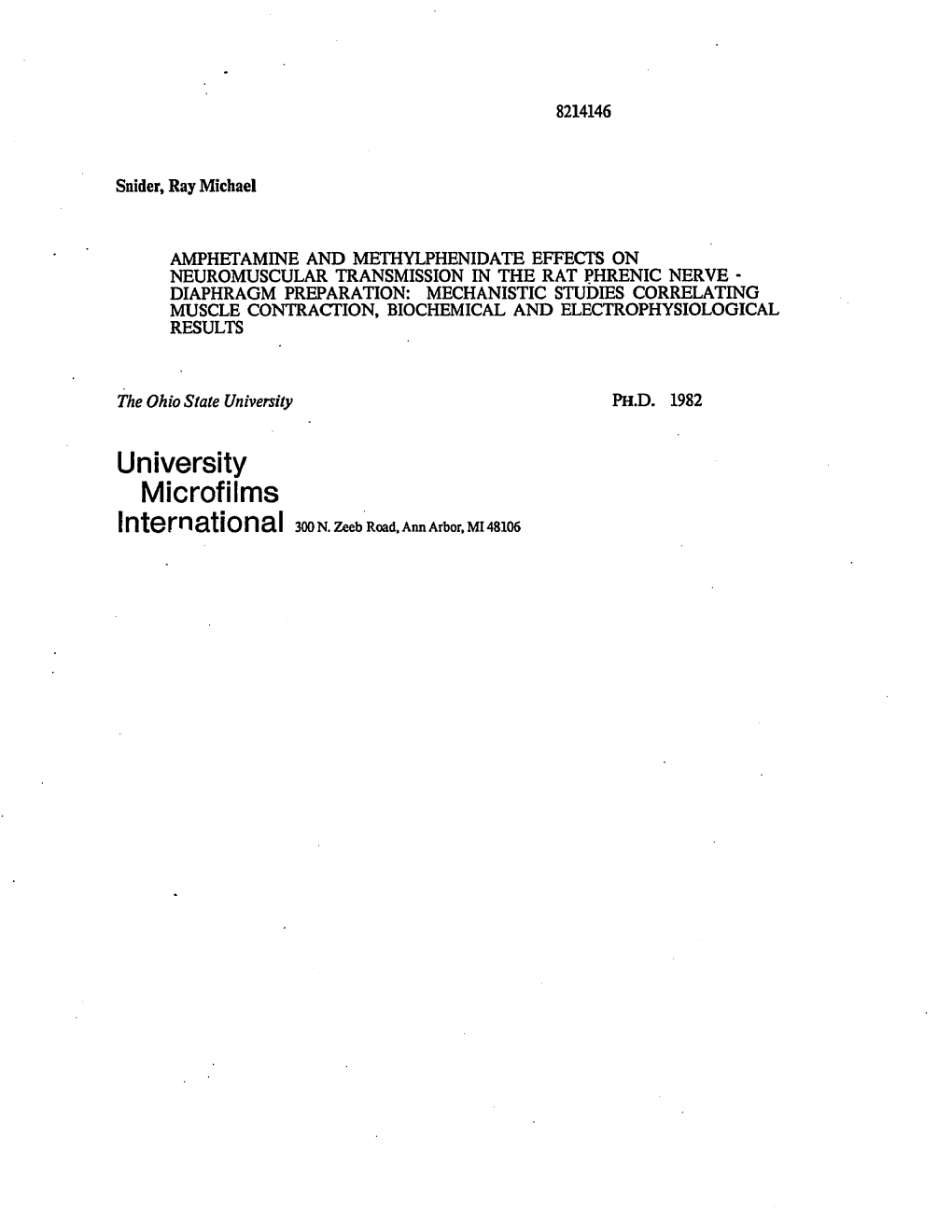 University Microfilms International 300 N