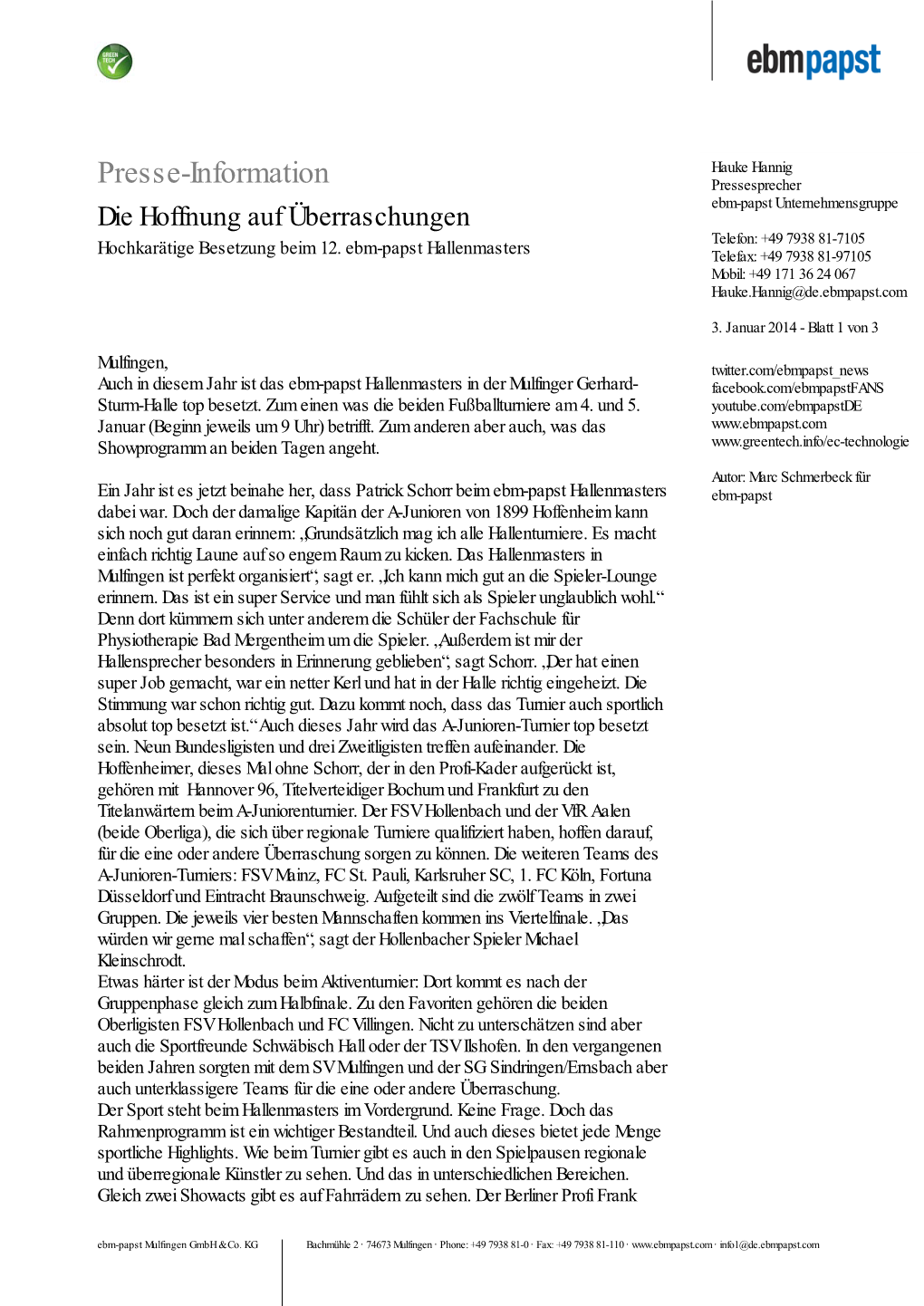 Pitän Der A-Junioren Von 1899 Hoffenheim Kann Sich Noch Gut Daran Erinnern: „Grundsätzlich Mag Ich Alle Hallenturniere