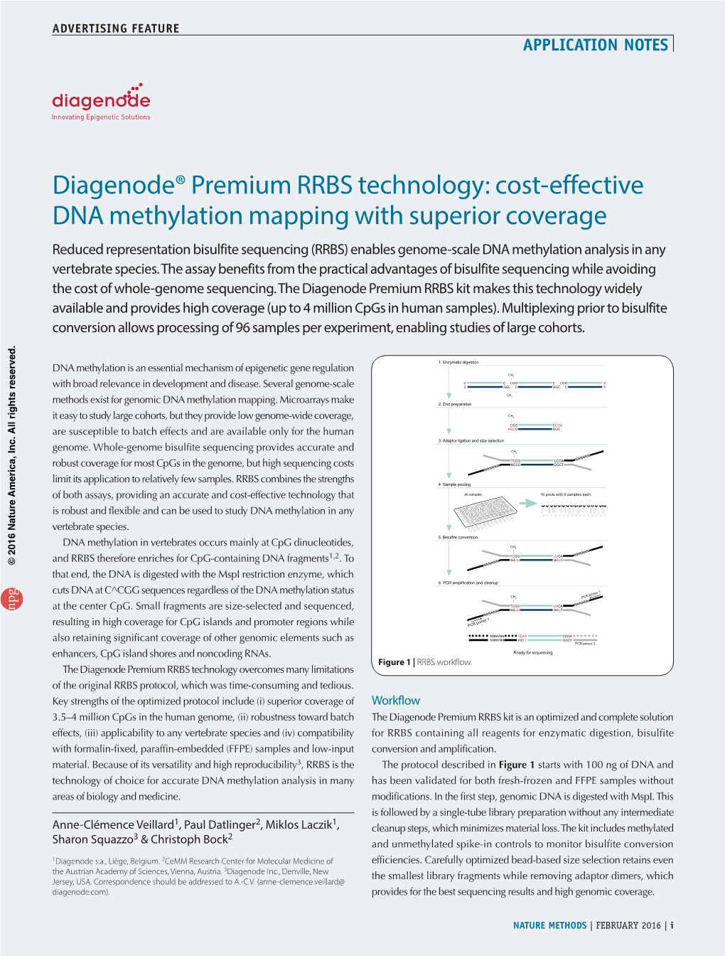 Diagenode® Premium RRBS Technology: Cost-Effective DNA Methylation Mapping with Superior Coverage