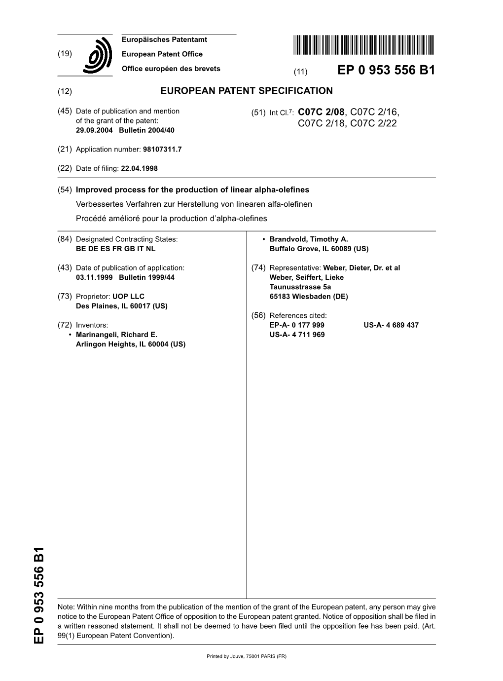 Improved Process for the Production of Linear Alpha-Olefines