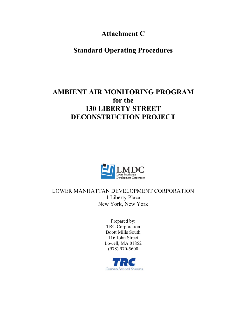 Attachment C Standard Operating Procedures AMBIENT AIR MONITORING PROGRAM For