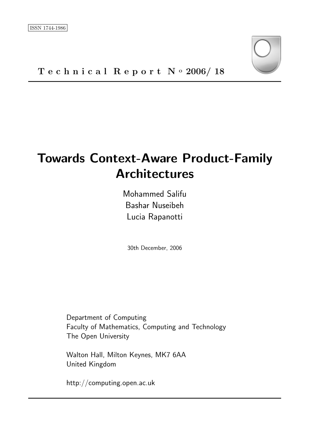 Towards Context-Aware Product-Family Architectures