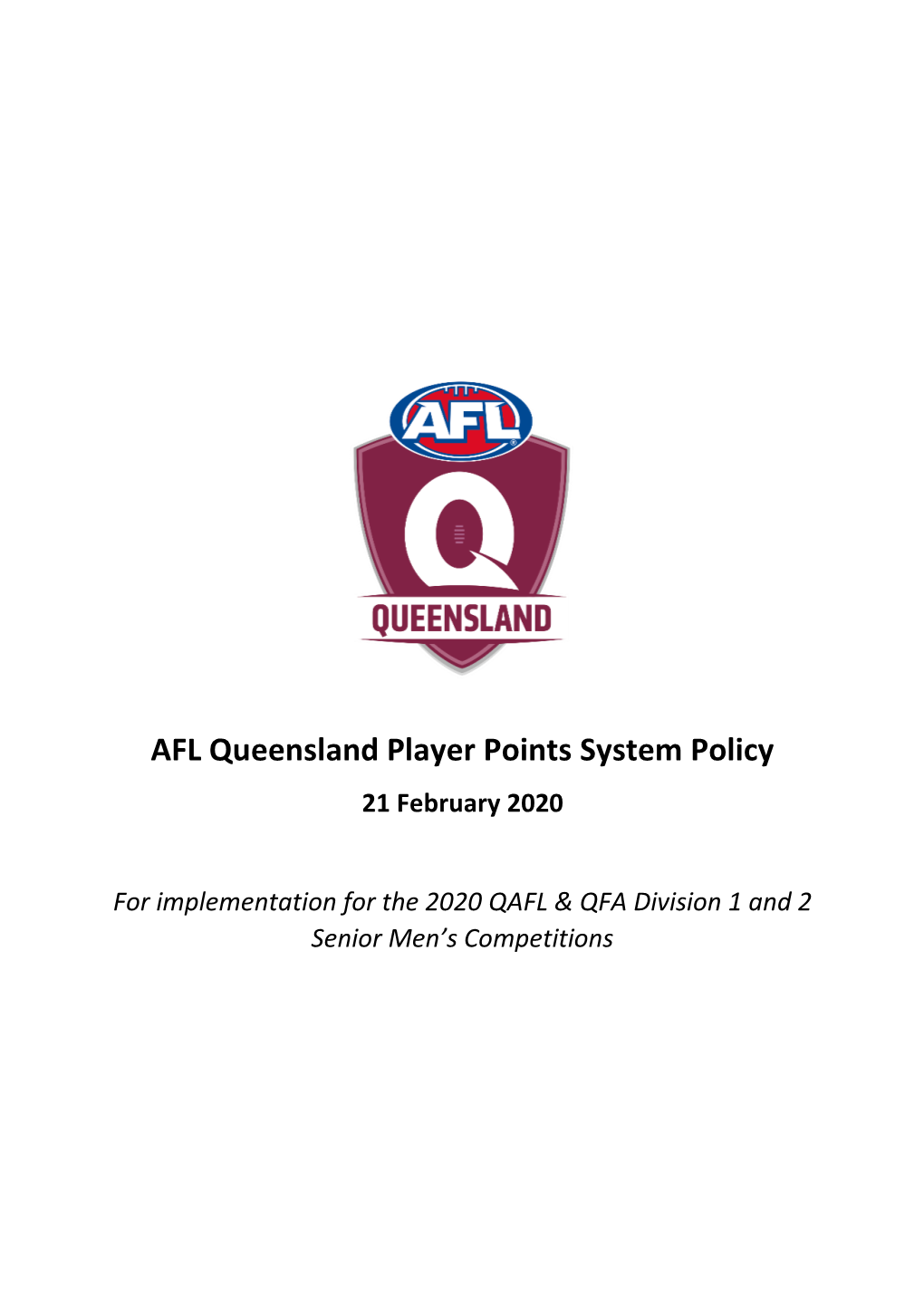 Player Points System Policy 21 February 2020