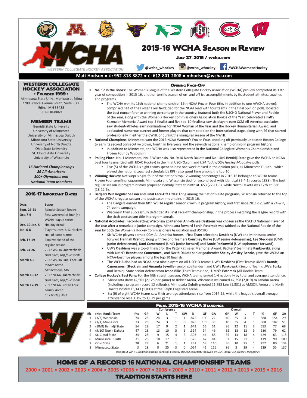 2015-16 WCHA Season in Review