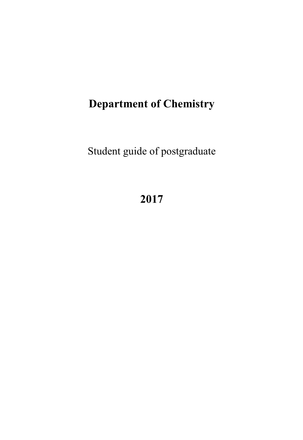 Department of Chemistry 2017