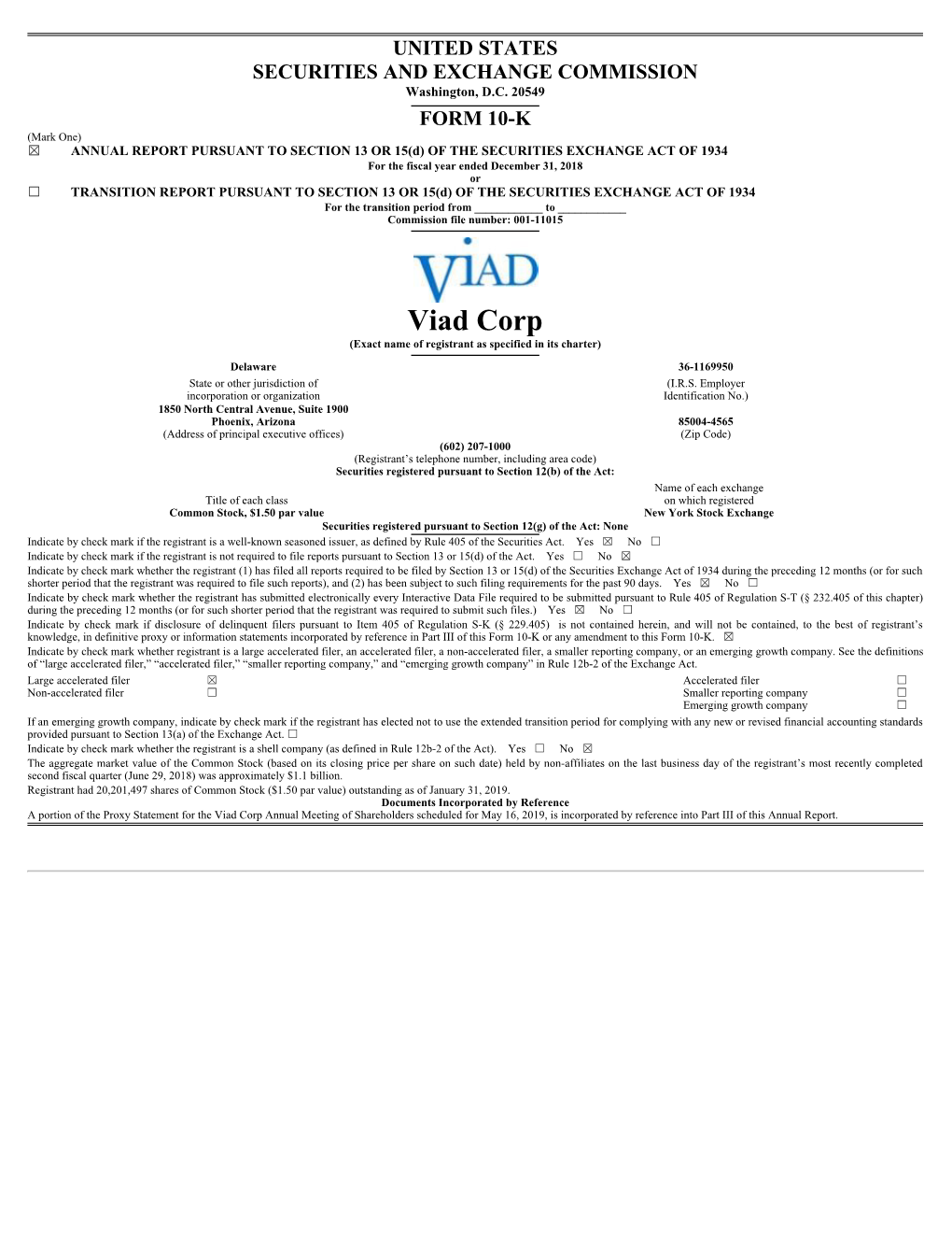 Viad Corp (Exact Name of Registrant As Specified in Its Charter)