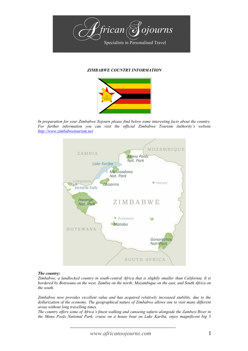 Zimbabwe Country Information