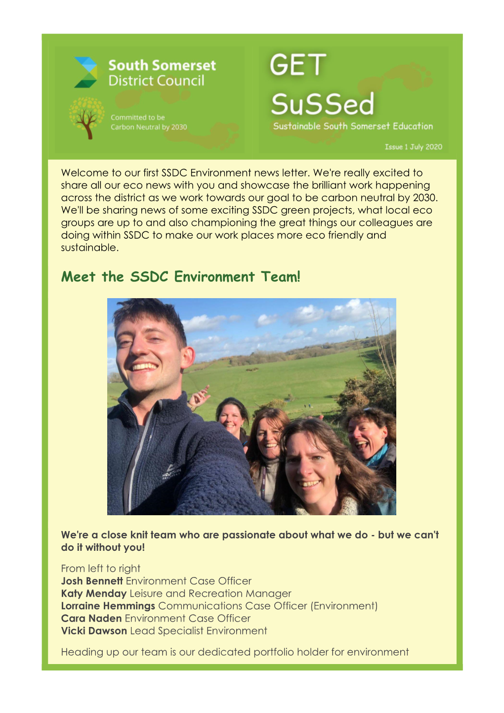 Meet the SSDC Environment Team!