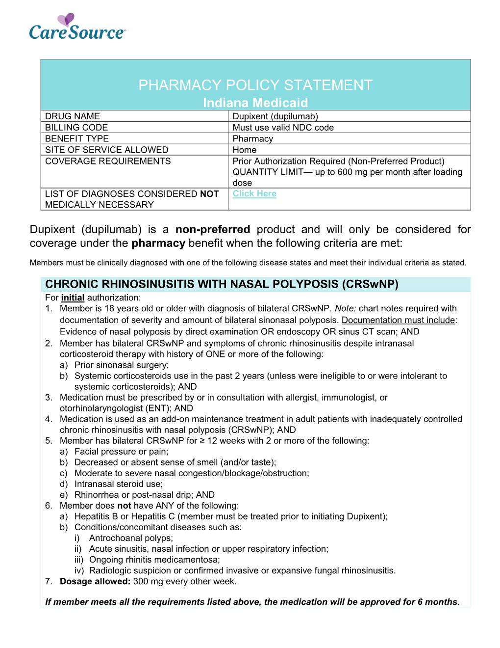 Pharmacy Policy Statement